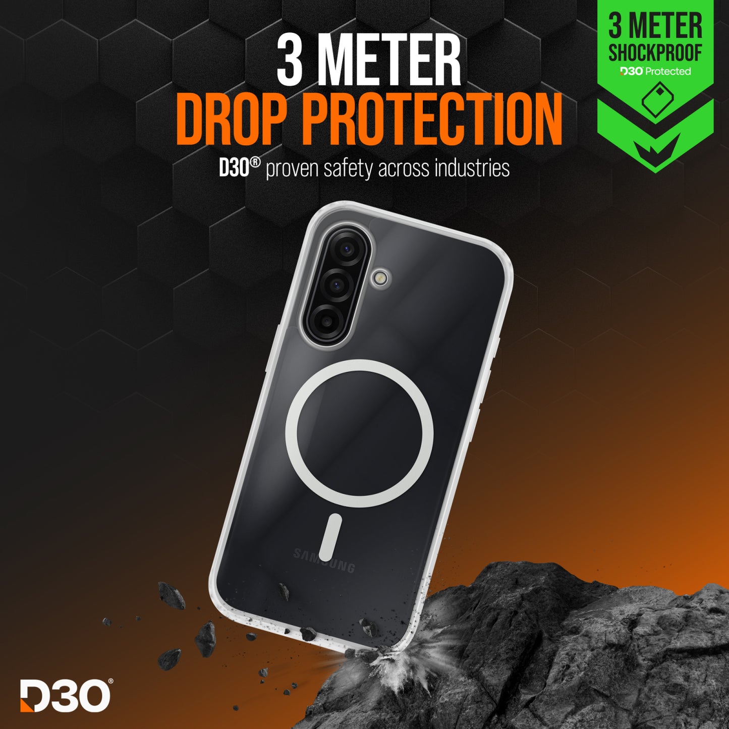 Striker X-Core - D3O Xtreme Impact Mag Case - Clear - Samsung A17 (4G/5G)/A18 5G