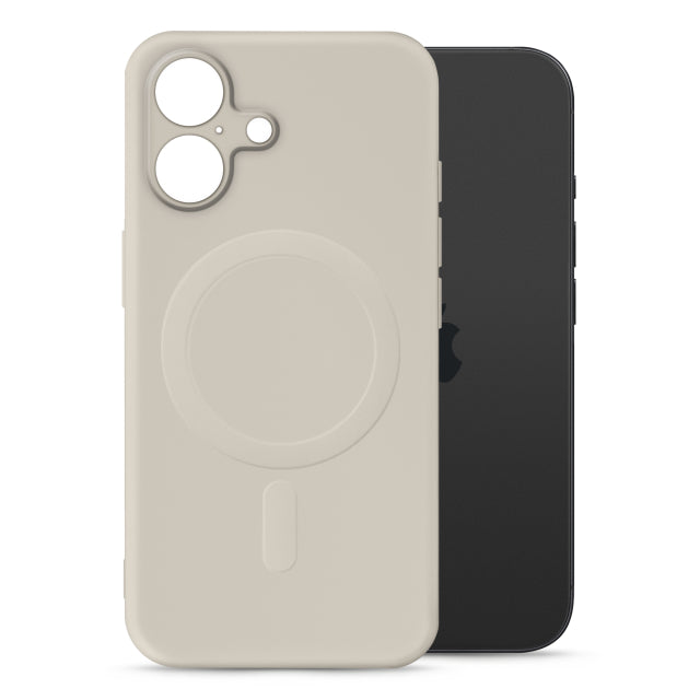 Coque de protection souple My Style compatible Magsafe pour iPhone 17 Blanc antique