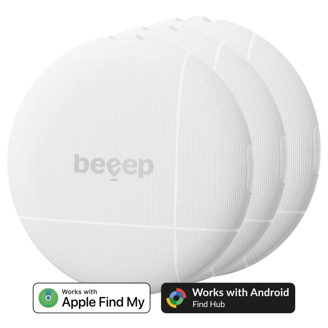Beeep OneTag Apple Find My & Android Tracker Weiß & Schlüsselanhänger Weiß - 3er-Pack