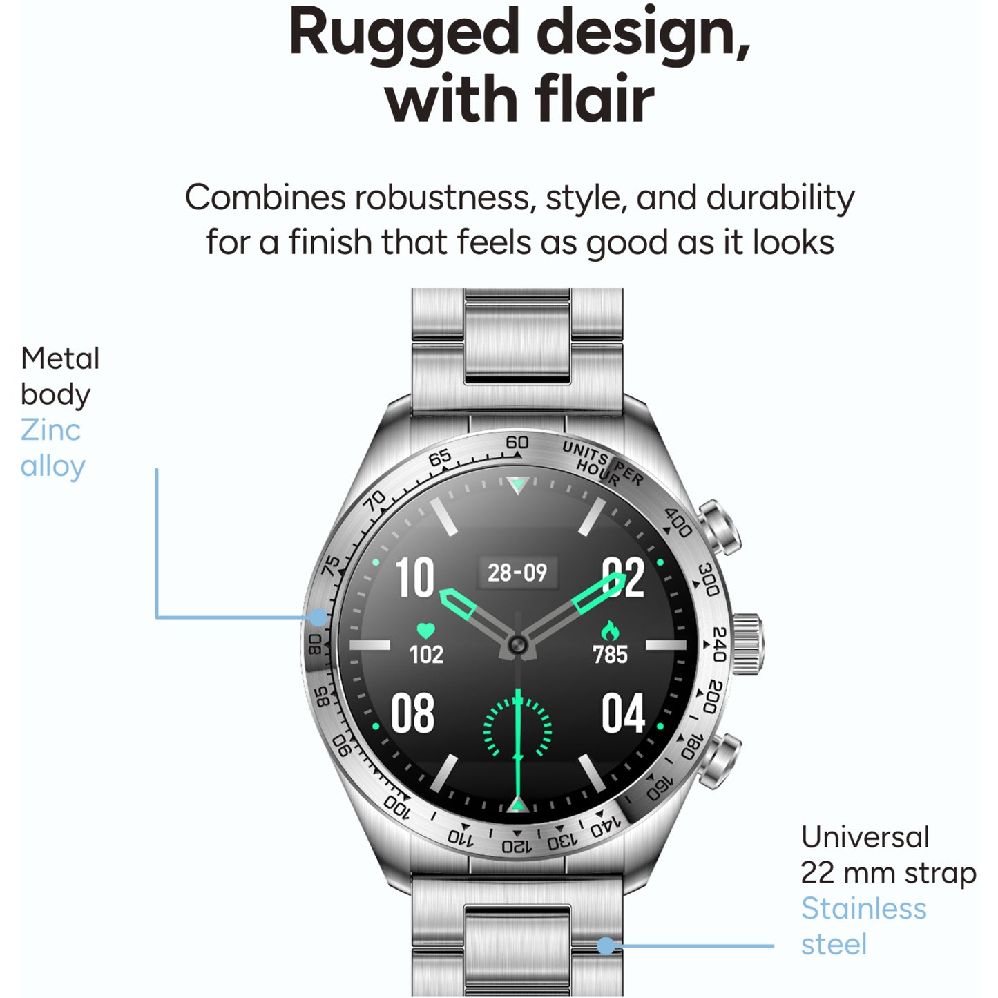 KSIX Smartwatch Elite with AMOLED-display Silver