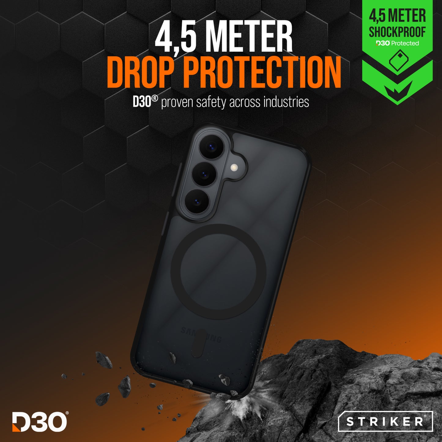 Striker X-Core - D3O Xtreme Impact Mag Case - Black - Samsung S26 5G