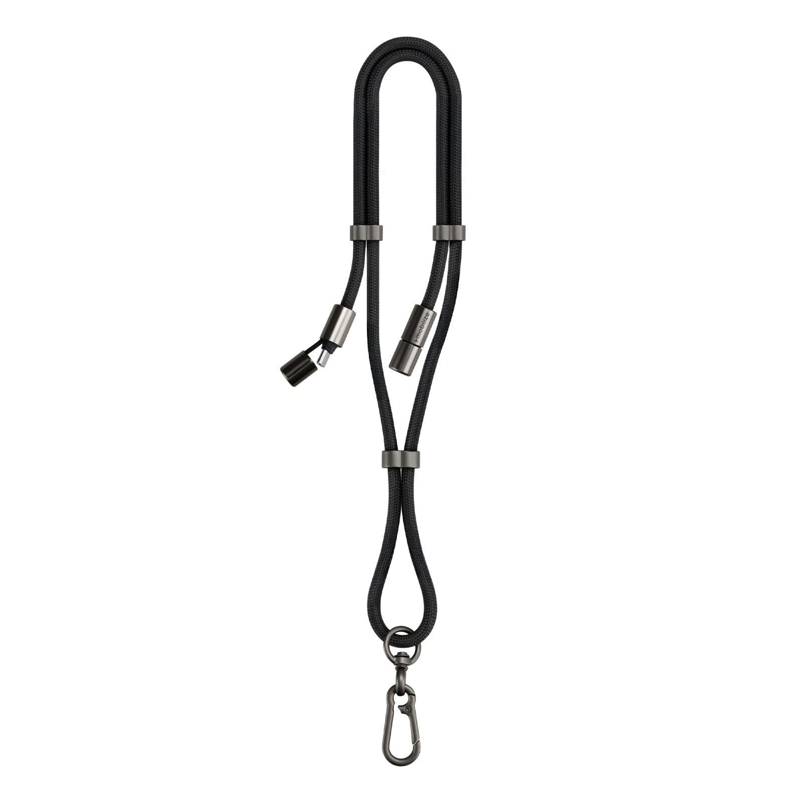 Mobilize Lanyard Nylon Cable - USB-C to USB-C - 1.85m - 60W Black