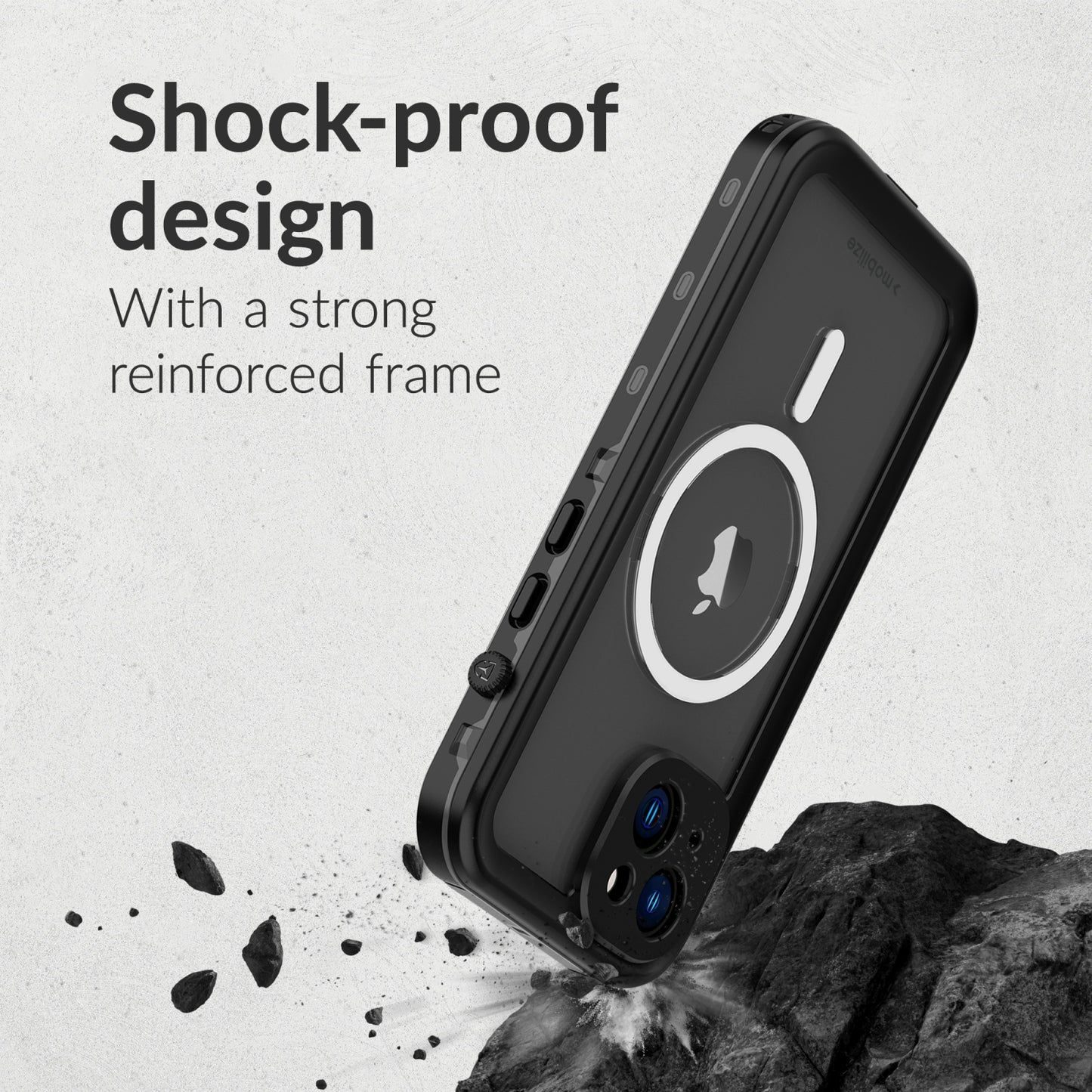 Mobilize MagSafe Compatible Waterproof Case Apple iPhone 15 Clear/Black