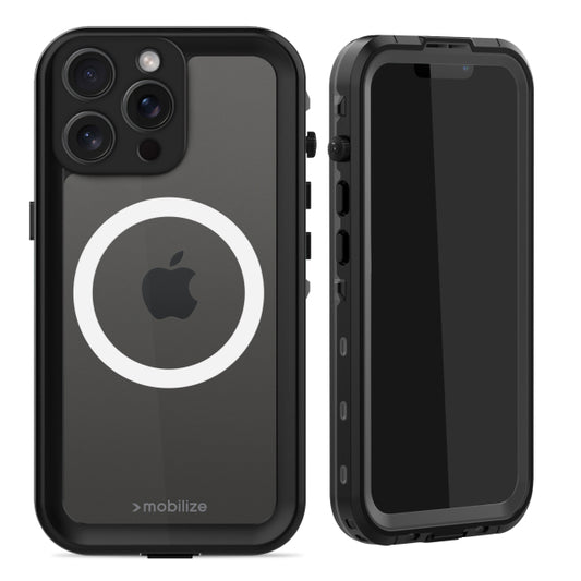 Mobilize Coque Étanche Compatible MagSafe Apple iPhone 15 Pro Max Transparent/Noir