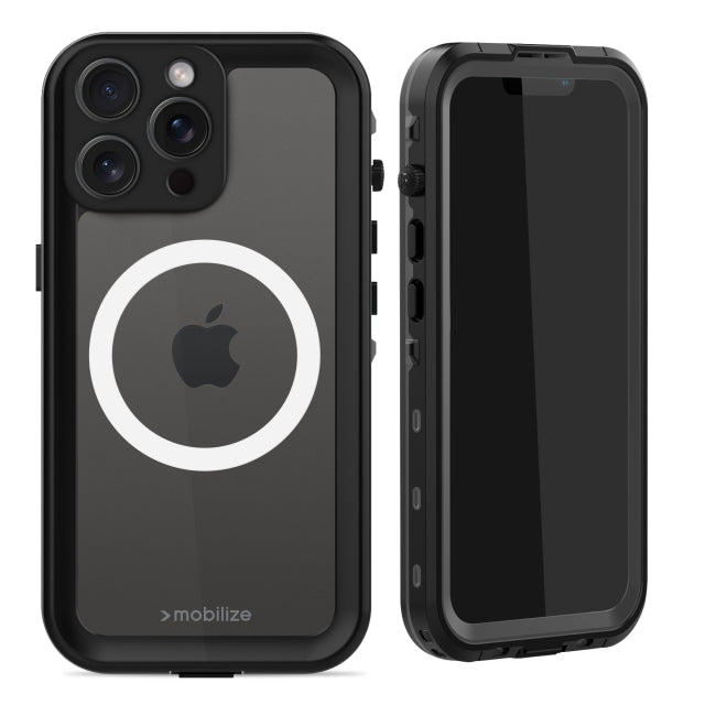 Mobilize Coque Étanche Compatible MagSafe Apple iPhone 15 Pro Max Transparent/Noir