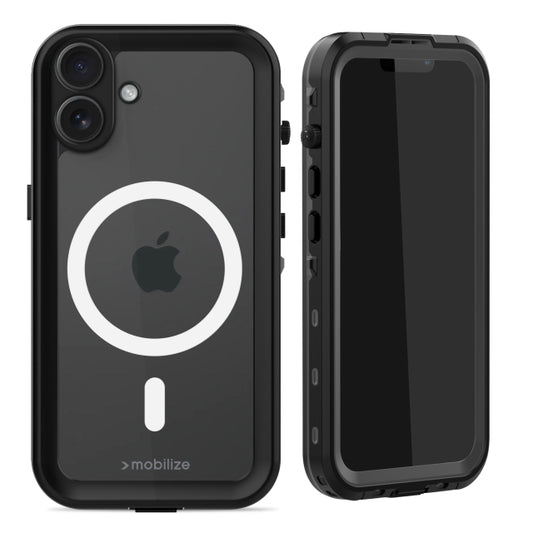 Mobilize MagSafe Kompatibles Wasserdichtes Case Apple iPhone 16 Plus Transparent/Schwarz