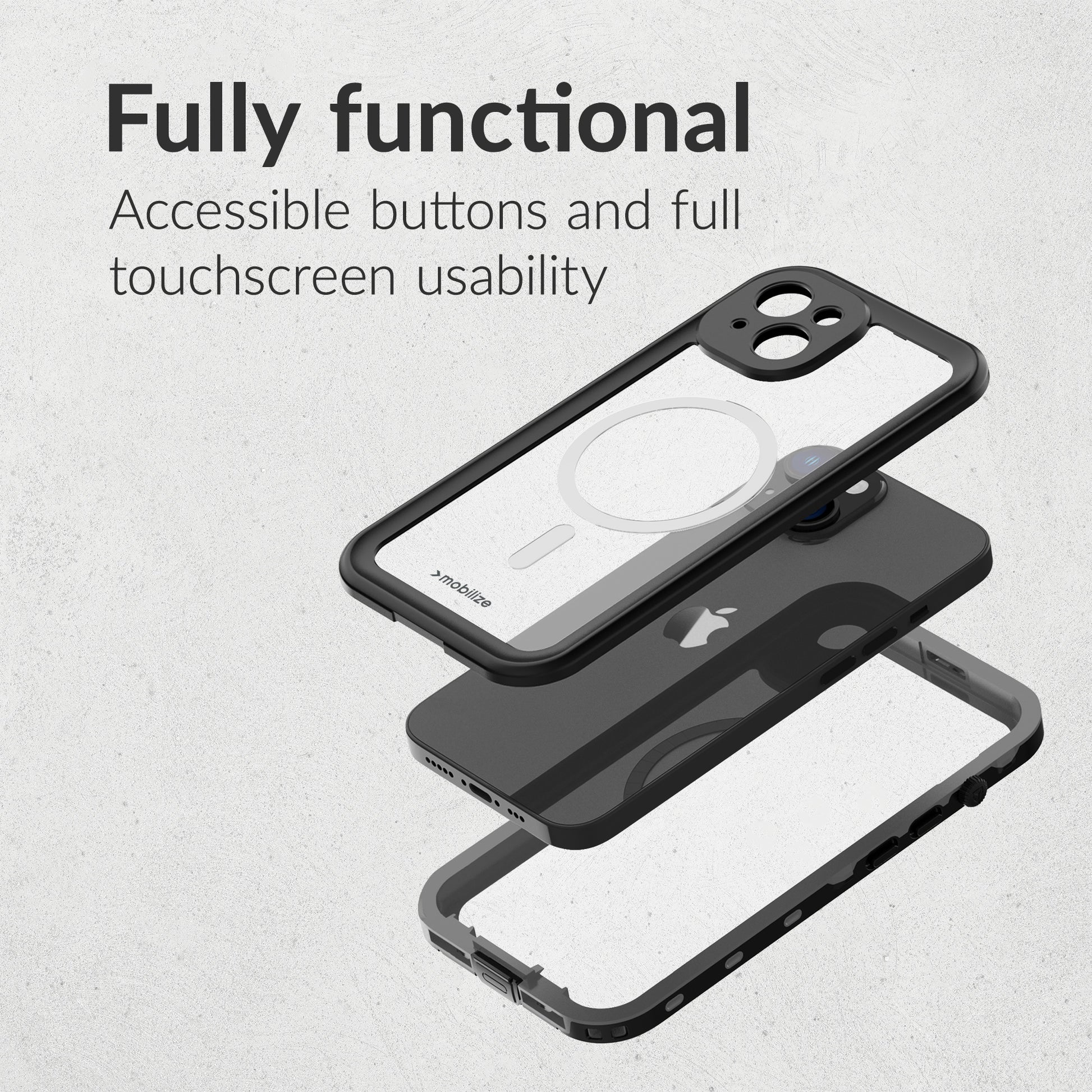Mobilize Magsafe Compatible Waterproof Case Apple Iphone Air Clear/Black