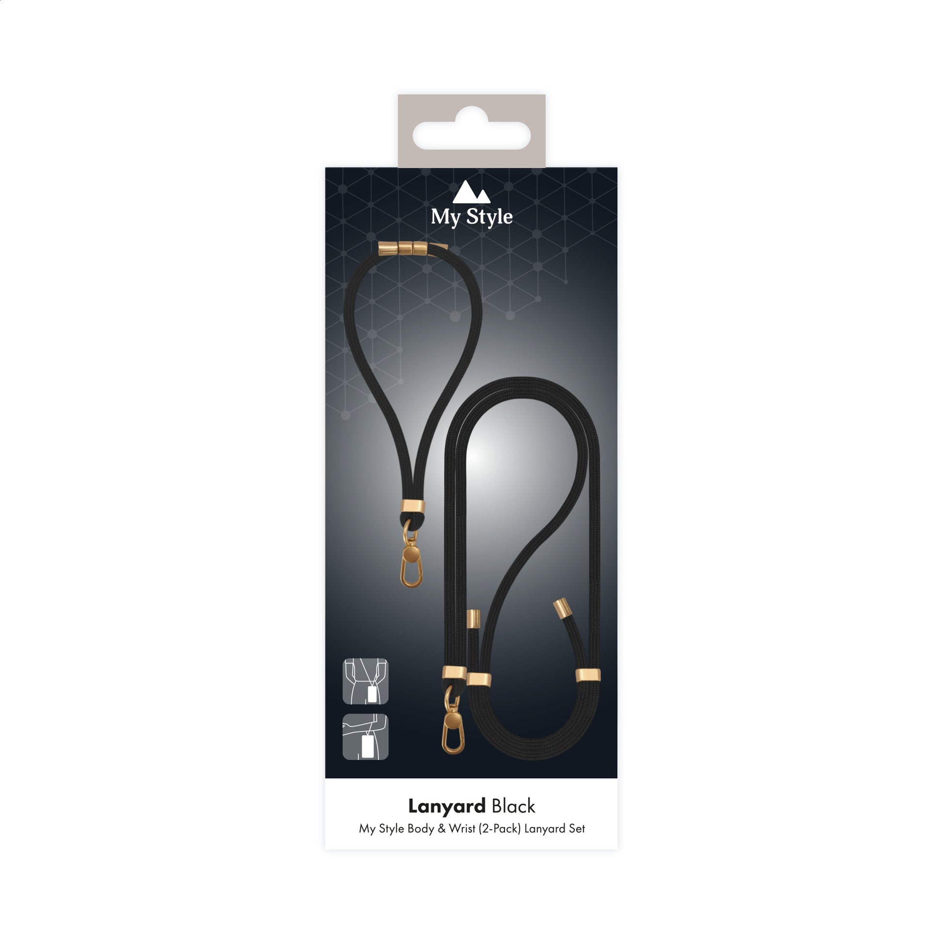 My Style Body & Wrist (2-Pack) Lanyard Set - Black