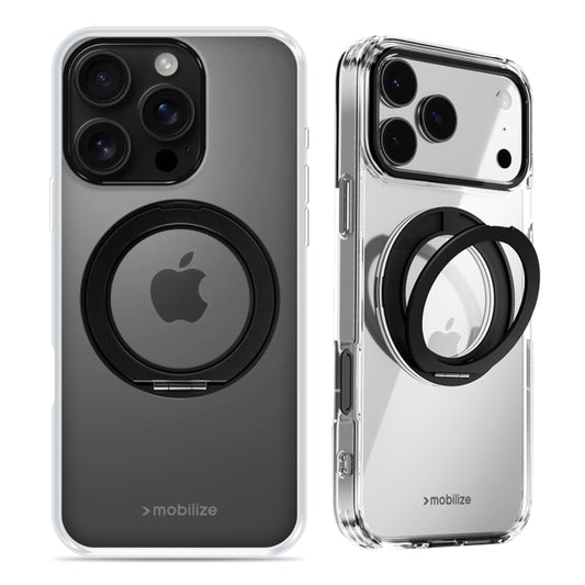 Mobilize MagSafe Compatible 360 Rotating Ring Stand Case Apple iPhone 16 Pro Clear/Black