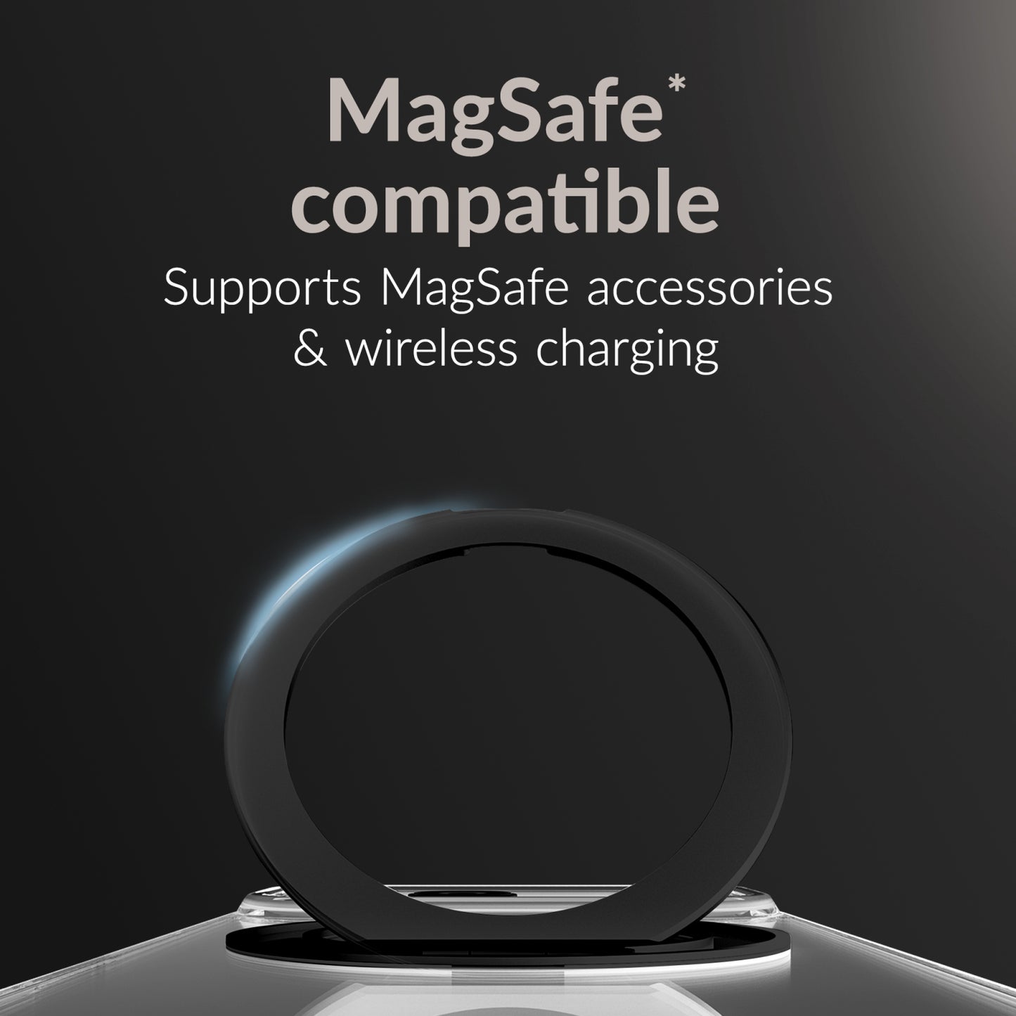 Mobilize MagSafe Compatible 360 Rotating Ring Stand Case Apple iPhone 16 Pro Clear/Black