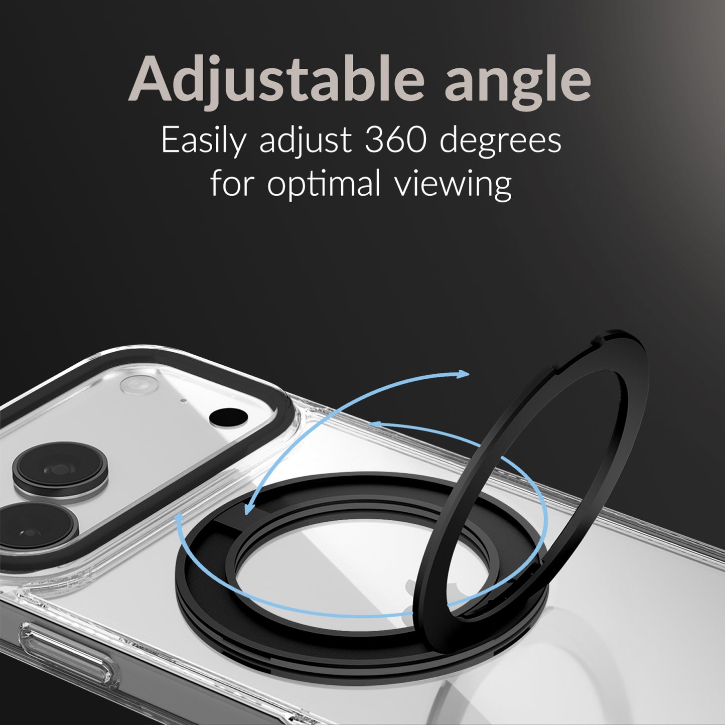 Mobilize MagSafe Compatible 360 Rotating Ring Stand Case Apple iPhone Air Clear/Black