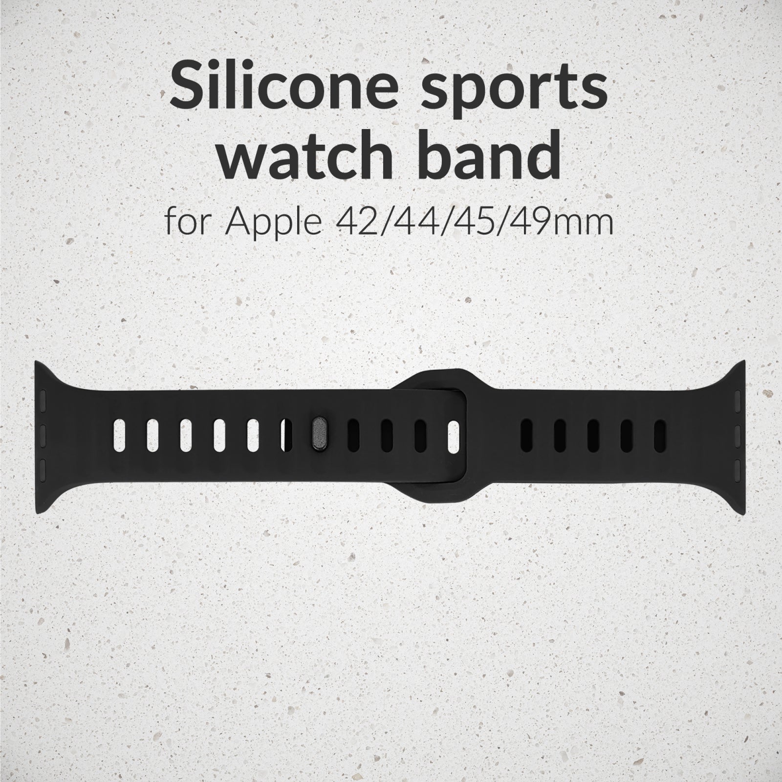 Mobilize Silicon Watch Band - Sports - for Apple 42/44/45/49mm - Black