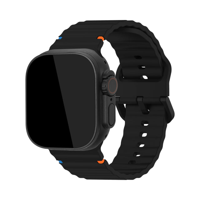 Mobilize Silikonarmband – Schnalle – für Apple 42/44/45/49mm – Schwarz