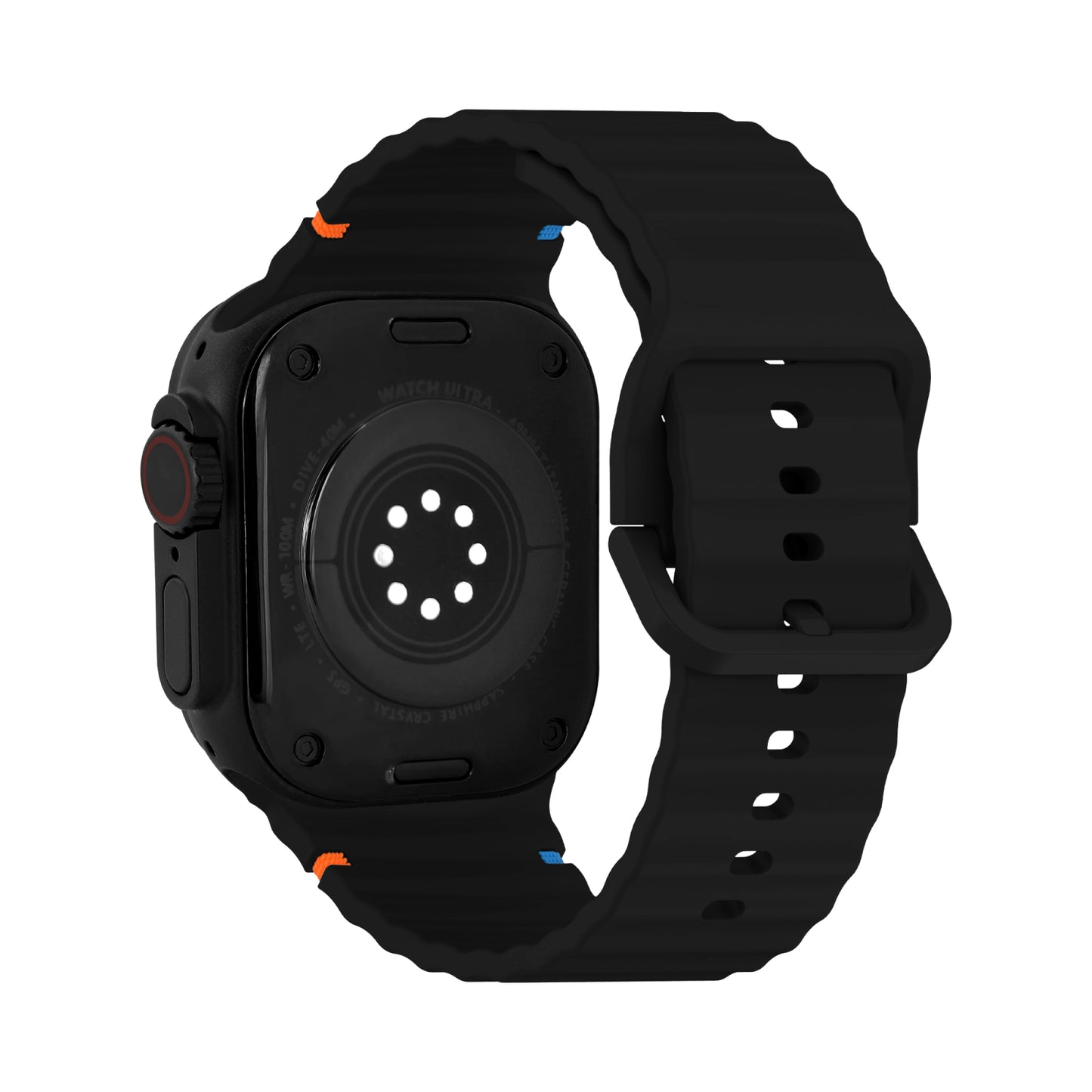 Mobilize Silicon Watch Band - Buckle - for Apple 42/44/45/49mm - Black