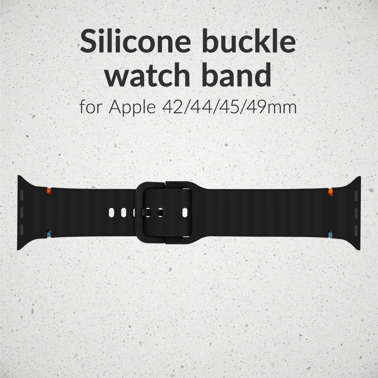 Mobilize Silicon Watch Band - Buckle - for Apple 42/44/45/49mm - Black