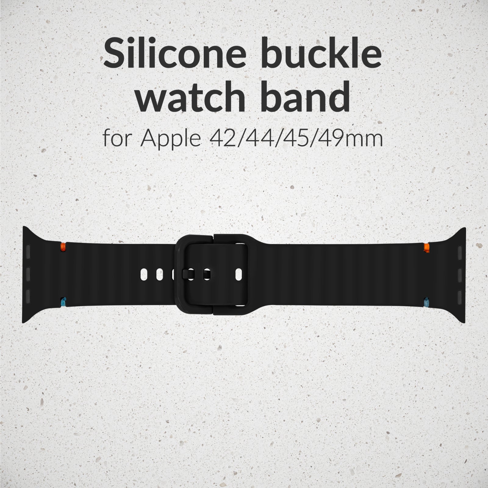 Mobilize Silicon Watch Band - Buckle - for Apple 42/44/45/49mm - Black