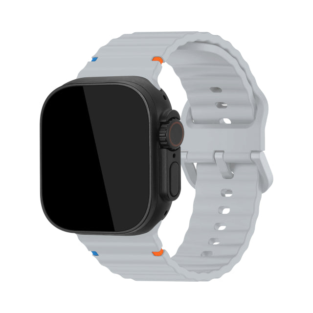 Mobilize Silikon-Armband - Dornschließe - für Apple 42/44/45/49mm - Grau