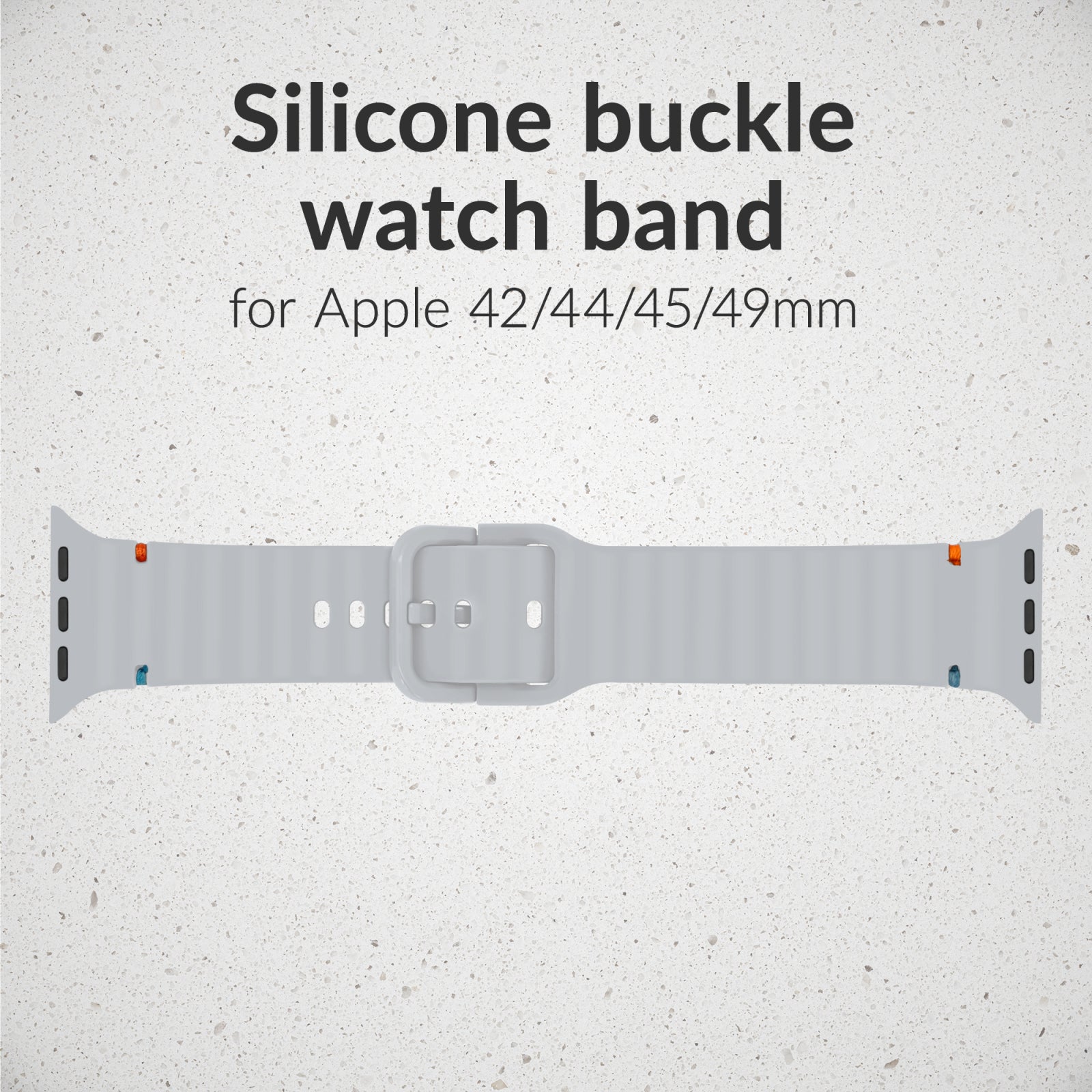 Mobilize Silicon Watch Band - Buckle - for Apple 42/44/45/49mm - Grey