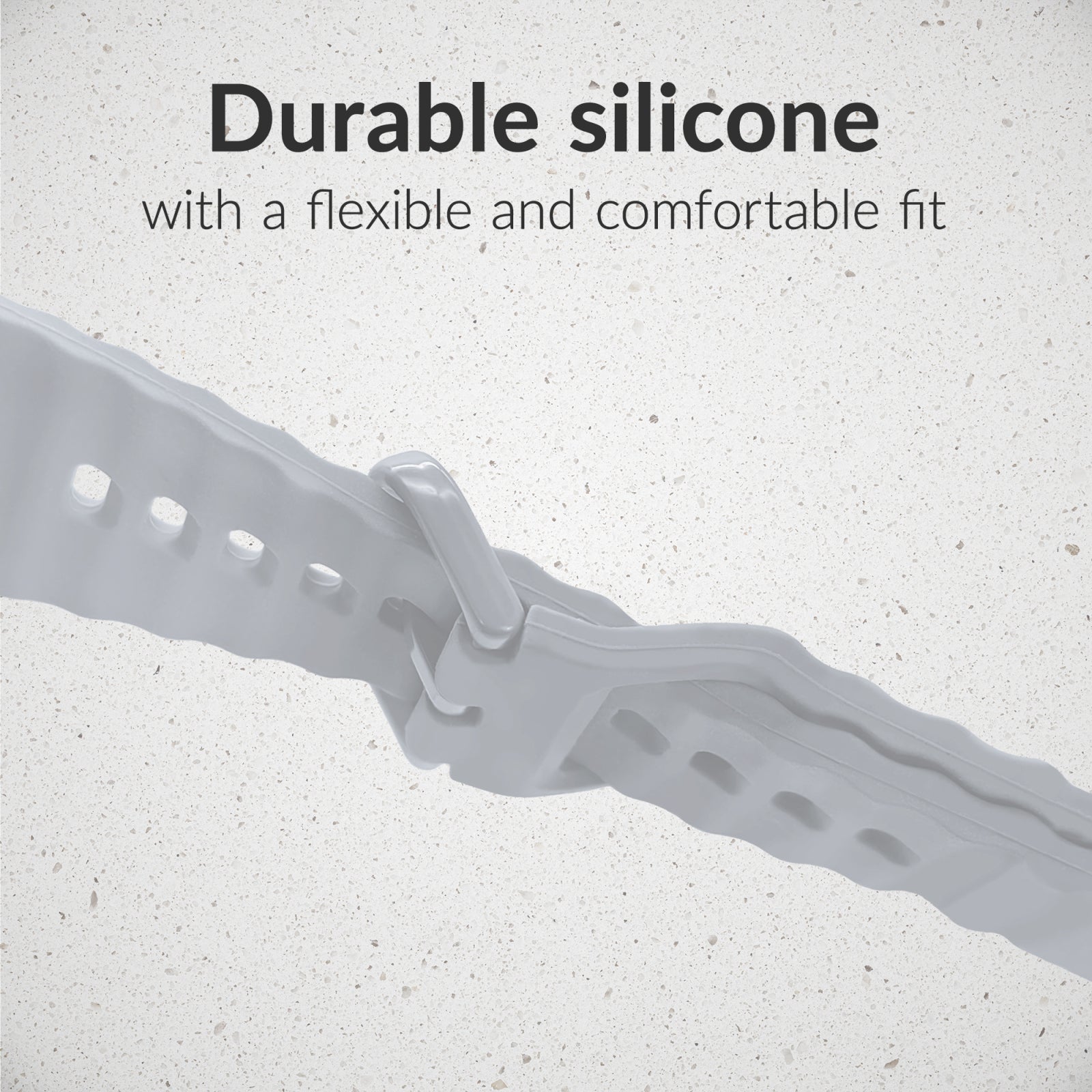 Mobilize Silicon Watch Band - Buckle - for Apple 42/44/45/49mm - Grey