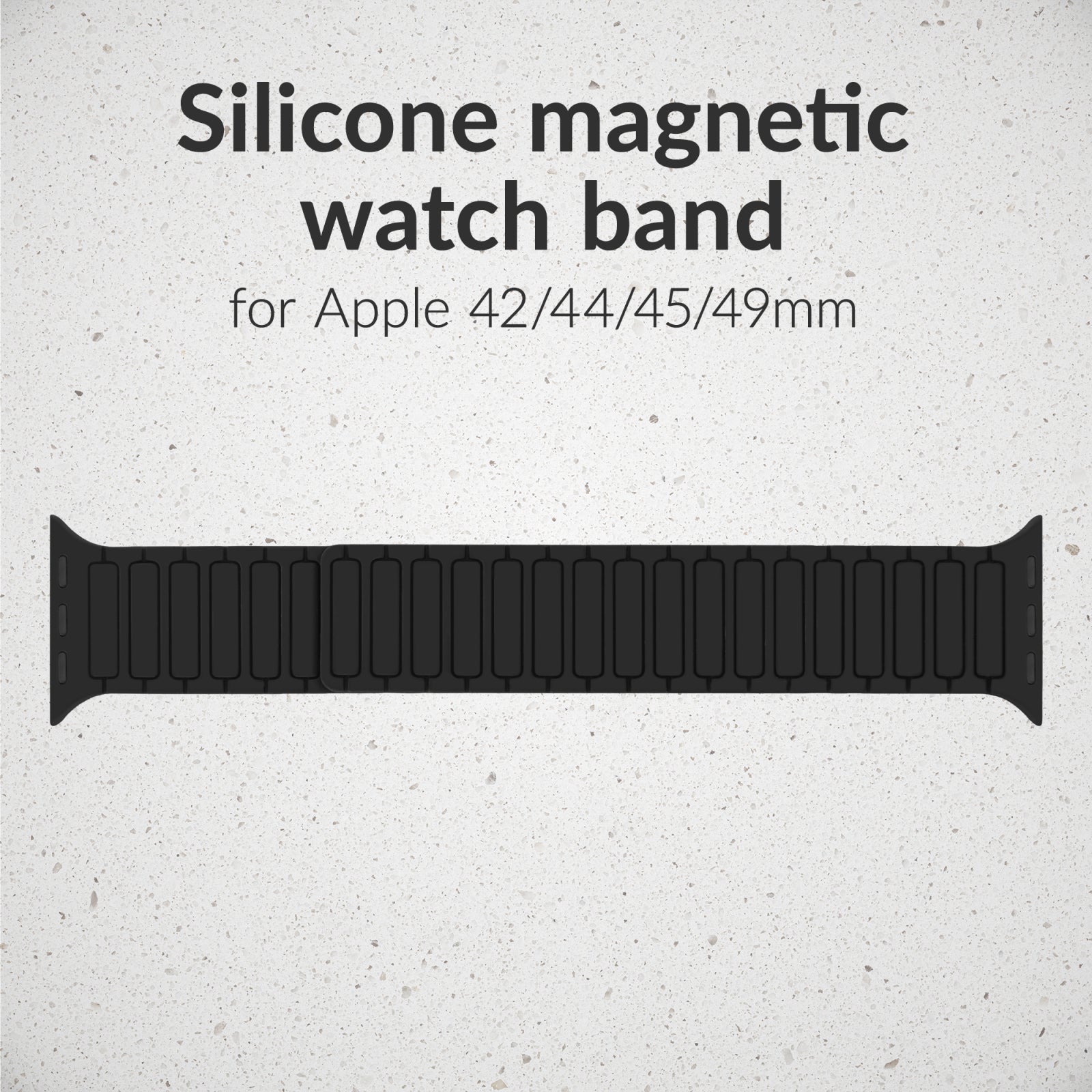 Mobilize Silicon Watch Band - Magnetic - for Apple 42/44/45/49mm - Black