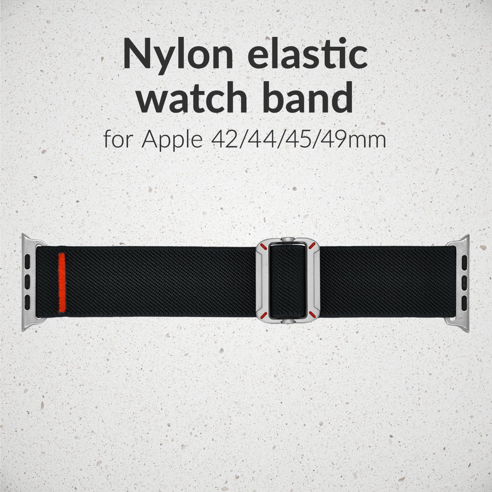 Mobilize Nylon Watch Band - Elastic - for Apple 42/44/45/49mm - Black