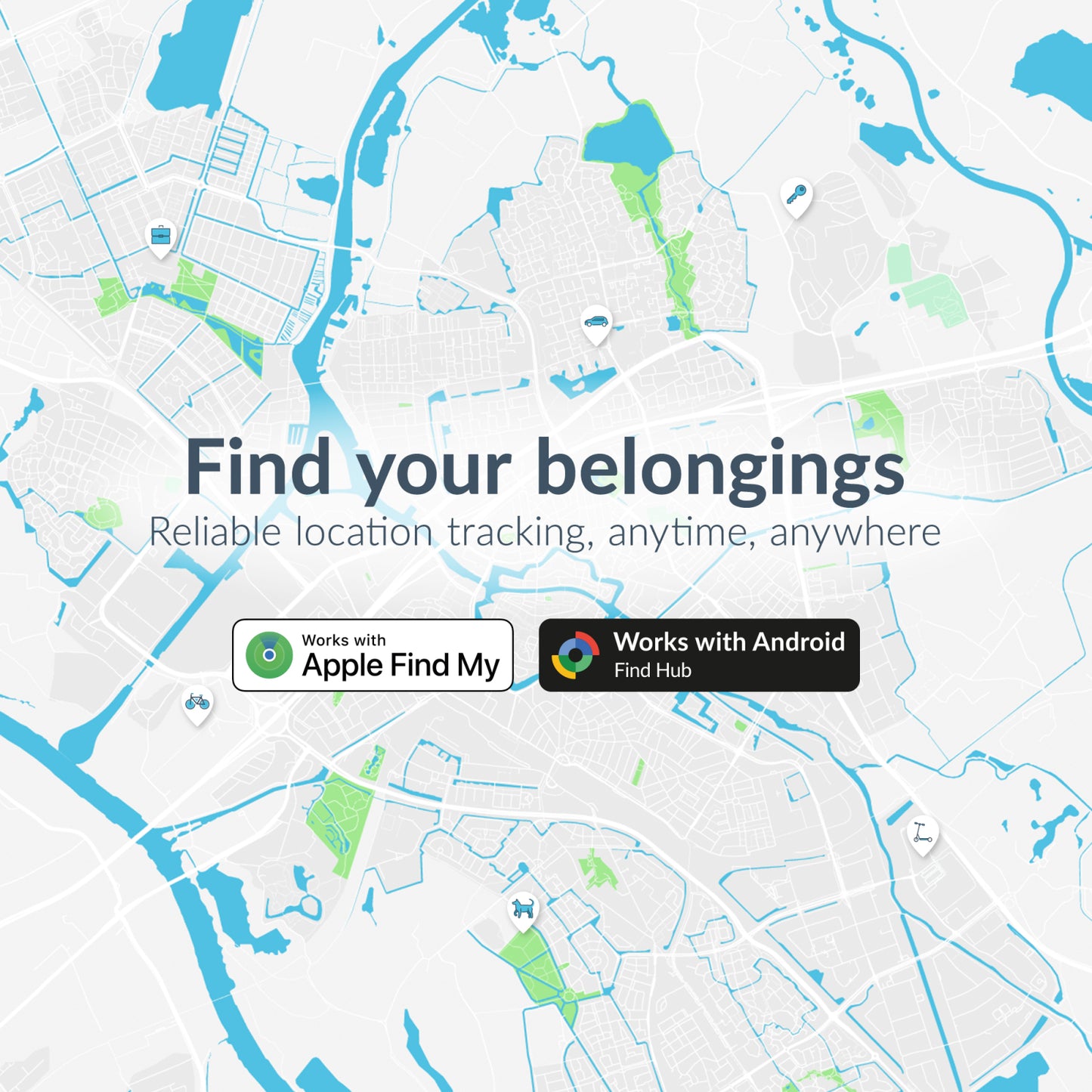 Beeep OneTag Apple Find My & Android Tracker - Waterproof Lock - Black
