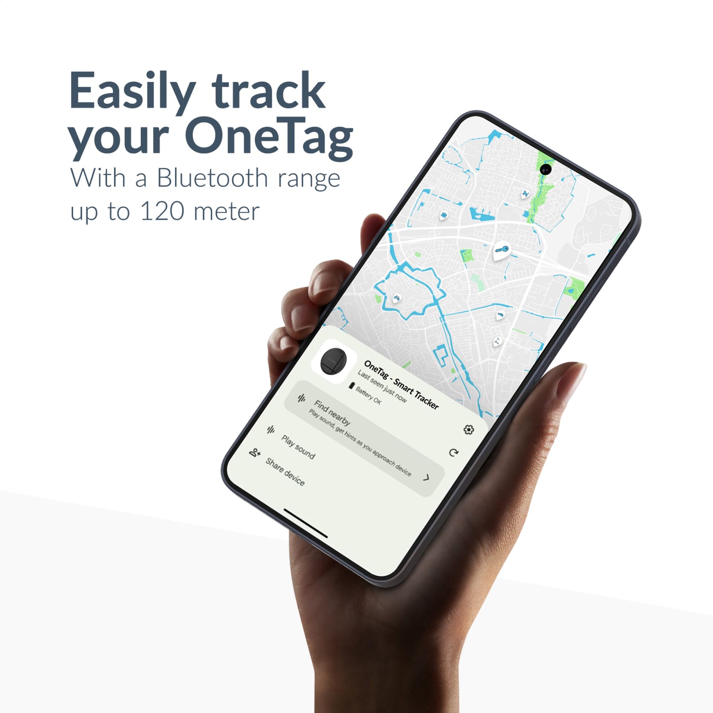 Beeep OneTag Apple Find My & Android Tracker - Waterproof Lock - Black