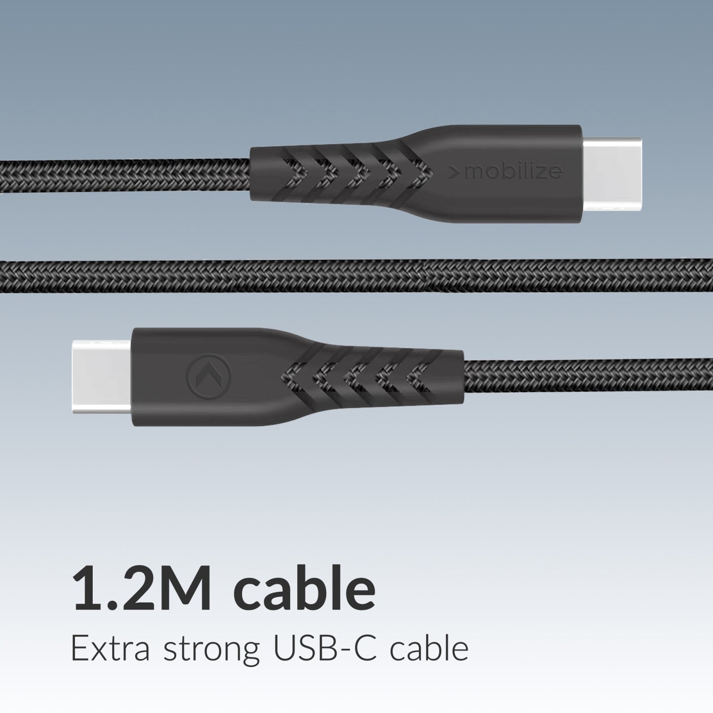 Mobilize Wall Charger USB-C + USB GaN 30W with PD/PPS + USB-C Nylon Cable 1.2m Black