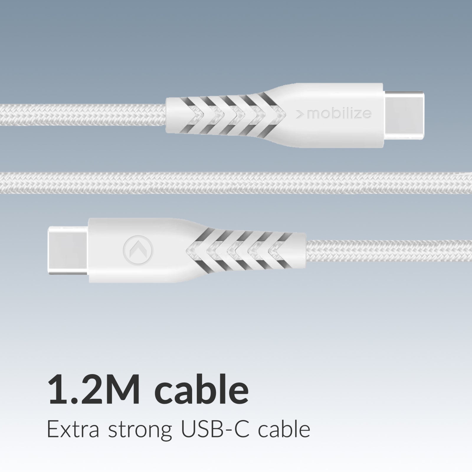 Mobilize Wall Charger USB-C + USB GaN 30W with PD/PPS + USB-C Nylon Cable 1.2m White