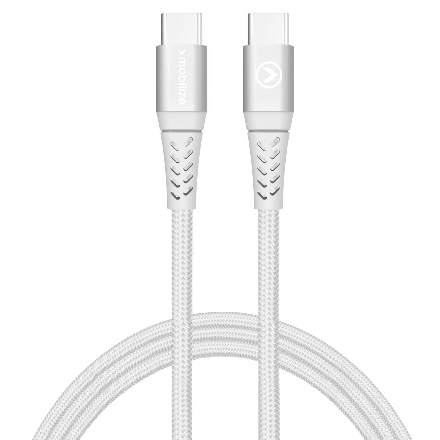 Mobilize Strong Nylon Cable USB-C to USB-C 2m. 60W White (Bulk)