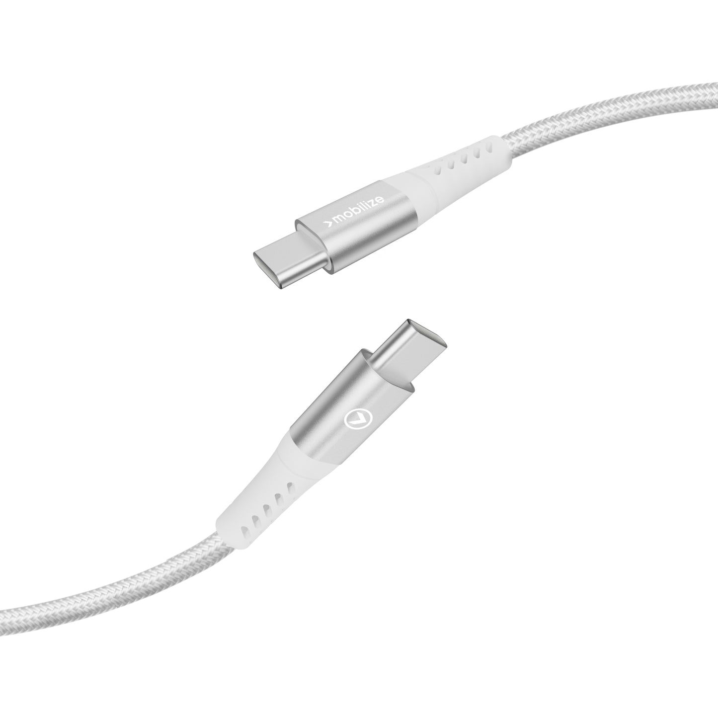 Mobilize Strong Nylon Cable USB-C to USB-C 2m. 60W White (Bulk)