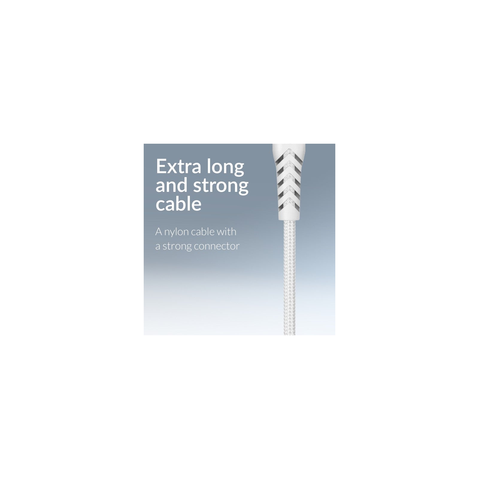Mobilize Strong Nylon Cable USB-C to USB-C 2m. 60W White (Bulk)