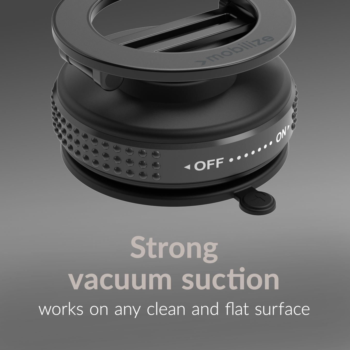 Mobilize MagSafe Compatible Phone Holder - 360° Rotatable & Foldable - Vacuum Suction - Black