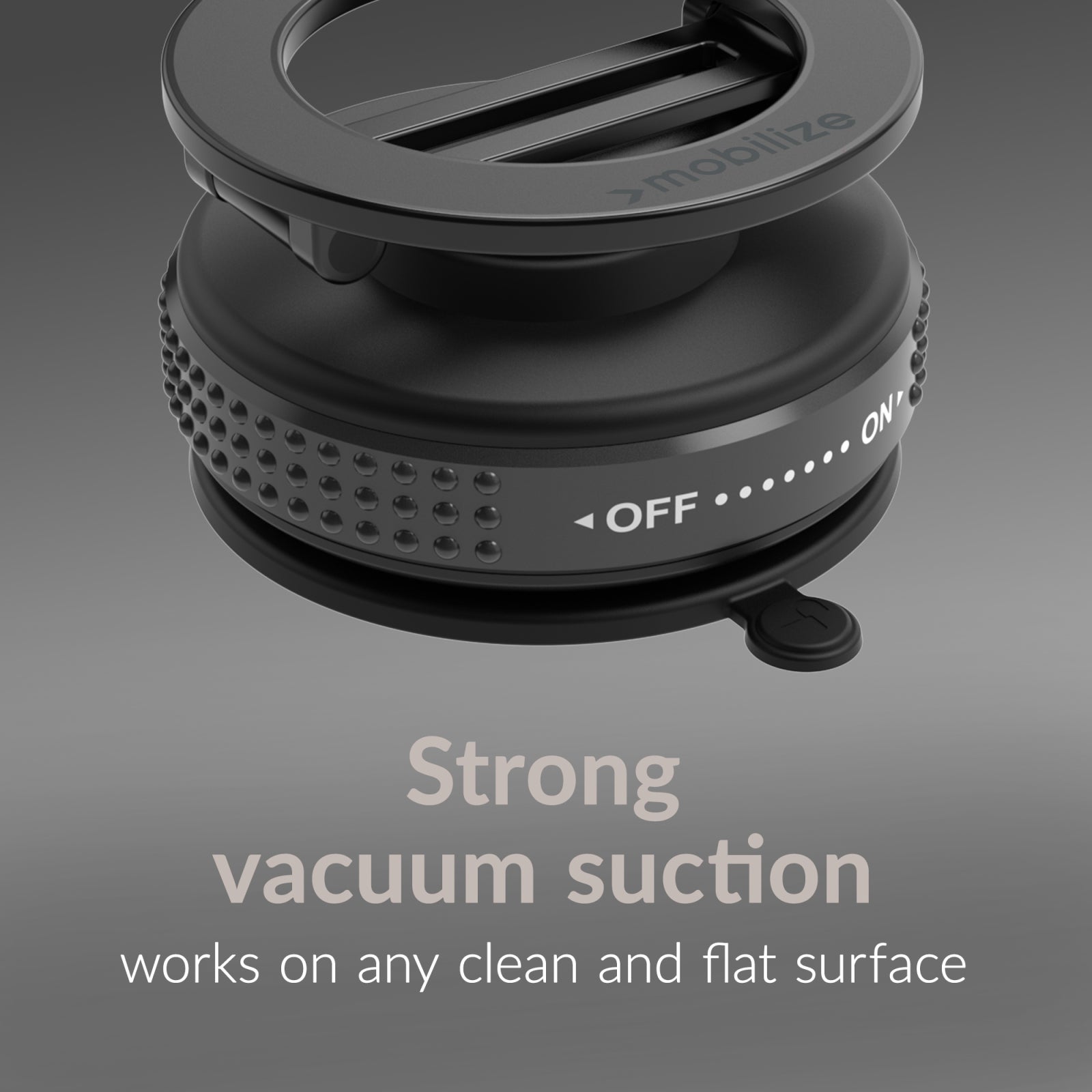 Mobilize MagSafe Compatible Phone Holder - 360° Rotatable & Foldable - Vacuum Suction - Black
