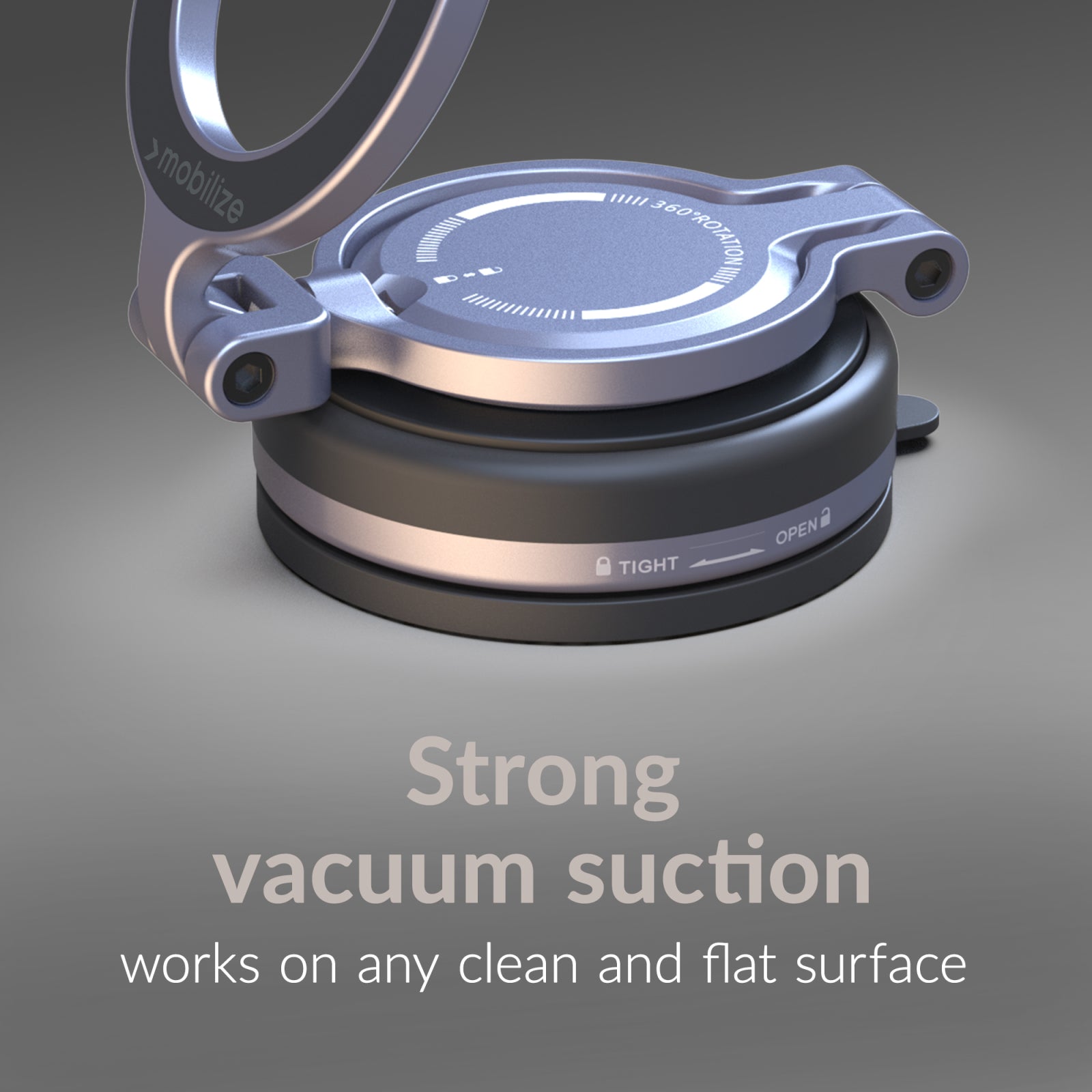 Mobilize MagSafe Compatible Phone Holder - 360° Rotatable & Foldable - Vacuum Suction - Premium Alloy