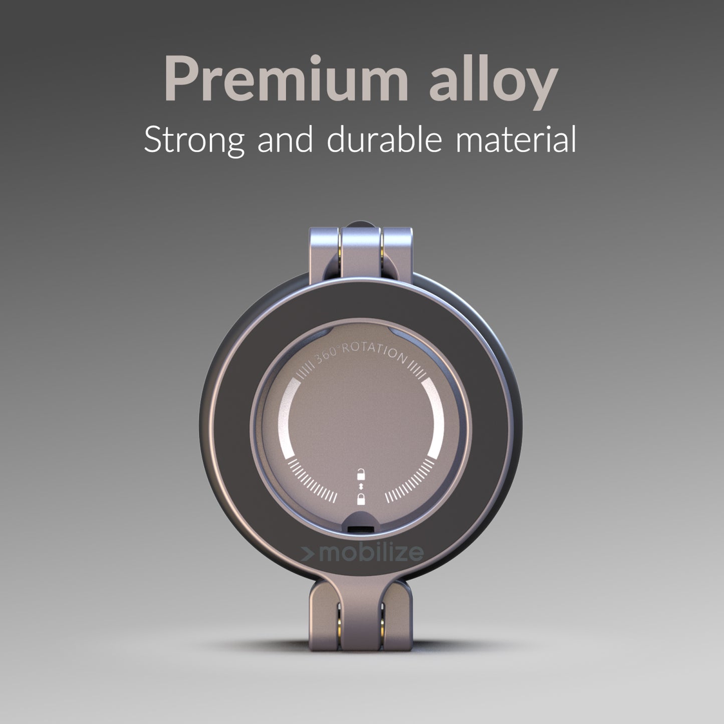 Mobilize MagSafe Compatible Phone Holder - 360° Rotatable & Foldable - Vacuum Suction - Premium Alloy