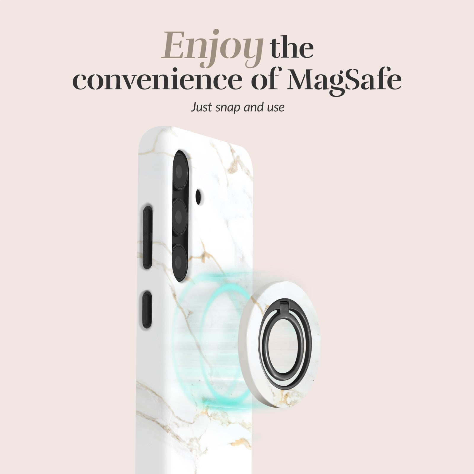 MIO White Marble Magsafe Compatible for Samsung A57 5G