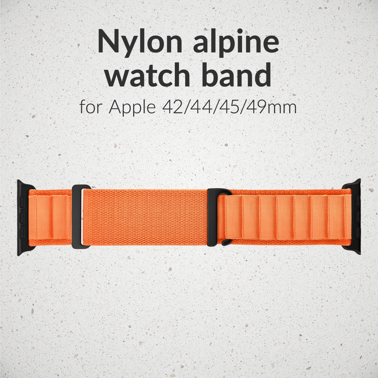Mobilize Nylon Watch Band - Alpine - Black Connector - for Apple 42/44/45/49mm - Orange