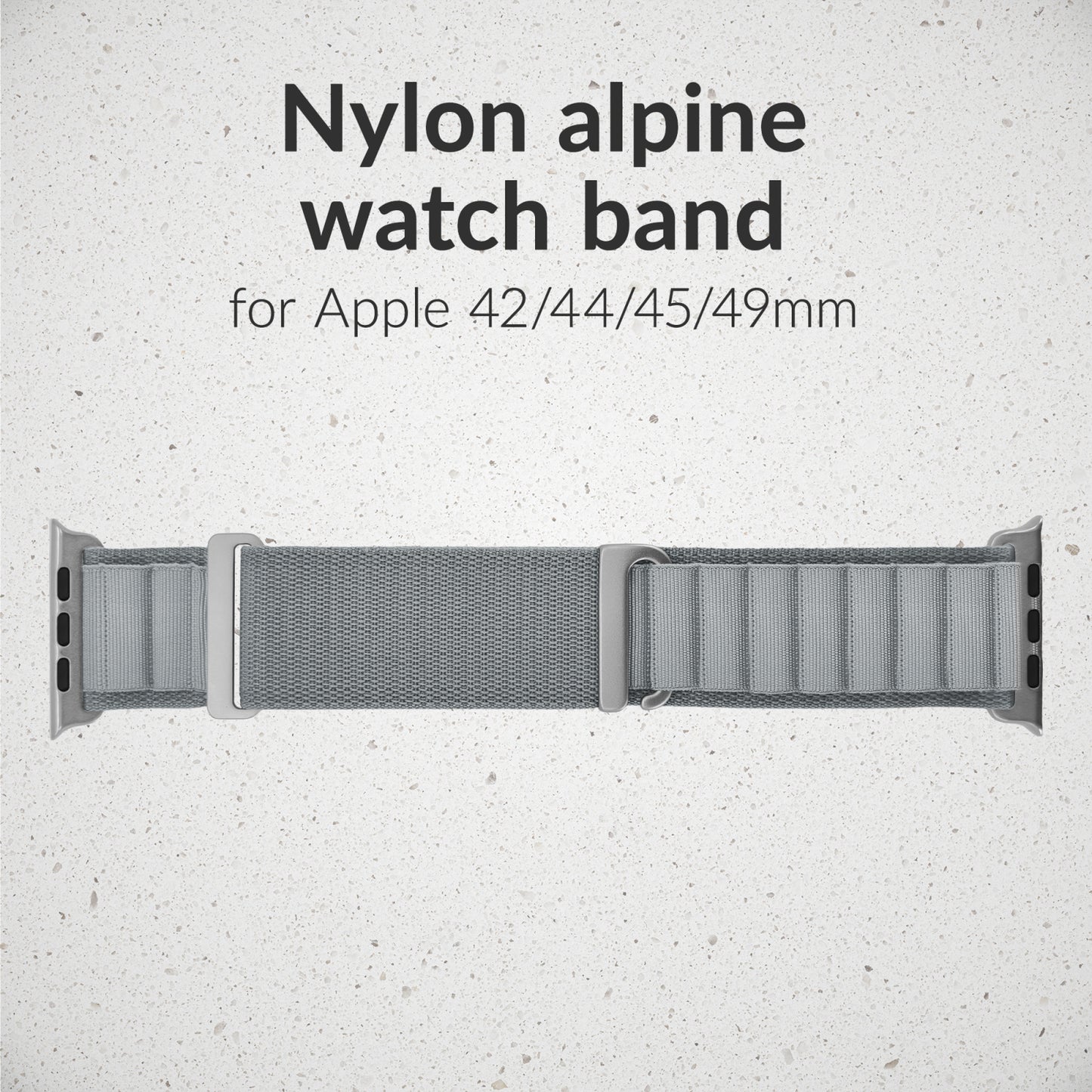 Mobilize Nylon Watch Band - Alpine - Titanium Connector - for Apple 42/44/45/49mm - Light Grey