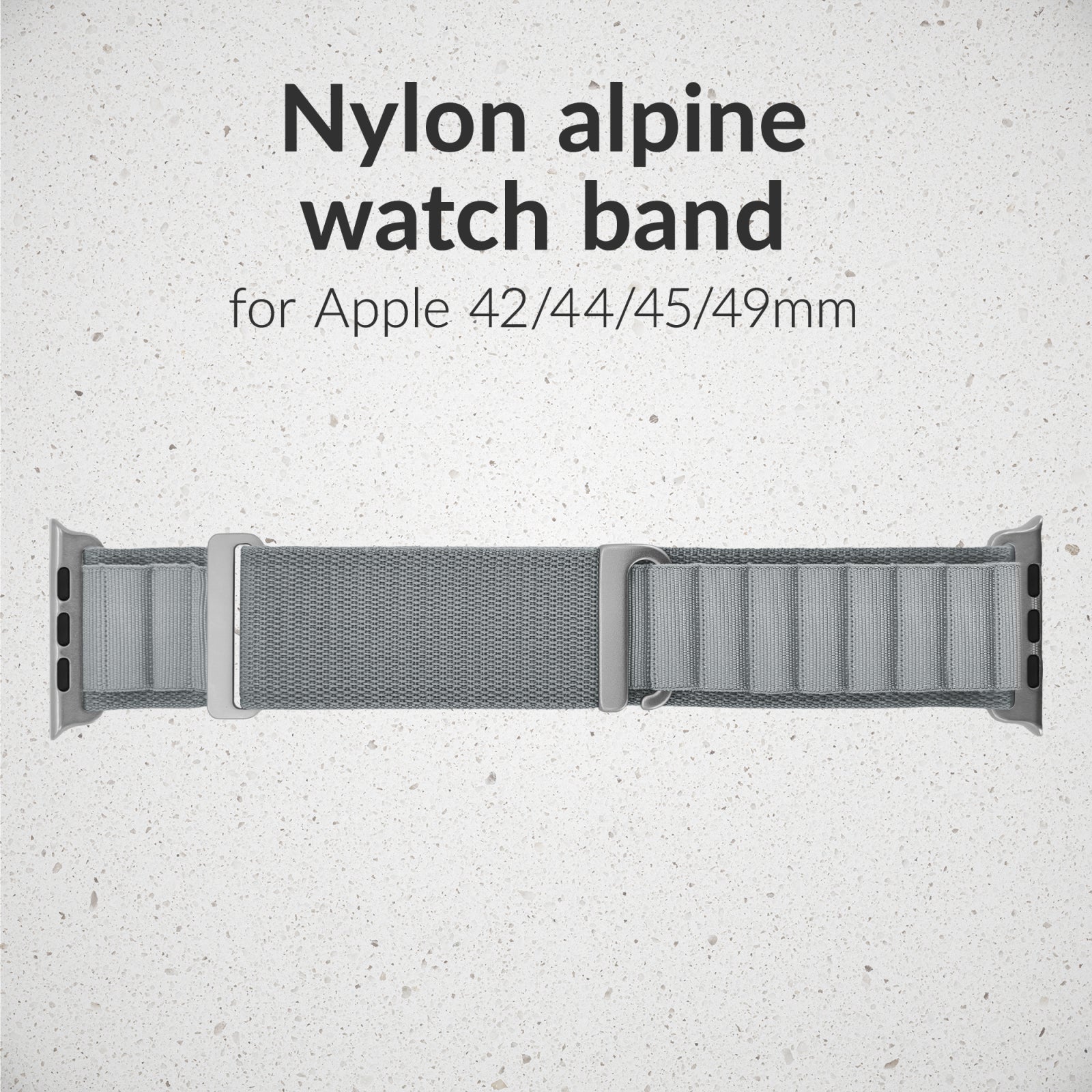 Mobilize Nylon Watch Band - Alpine - Titanium Connector - for Apple 42/44/45/49mm - Light Grey