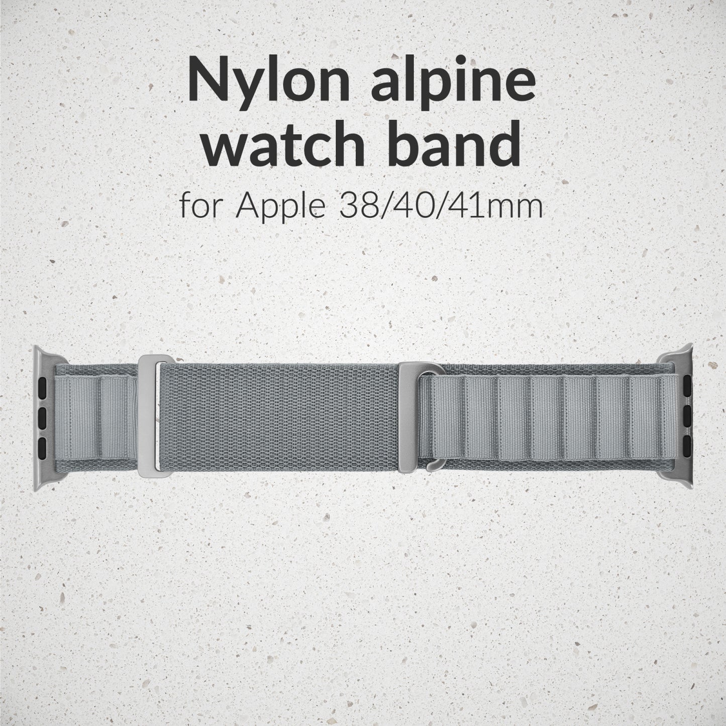 Mobilize Nylon Watch Band - Alpine - Titanium Connector - for Apple 38/40/41mm - Light Grey
