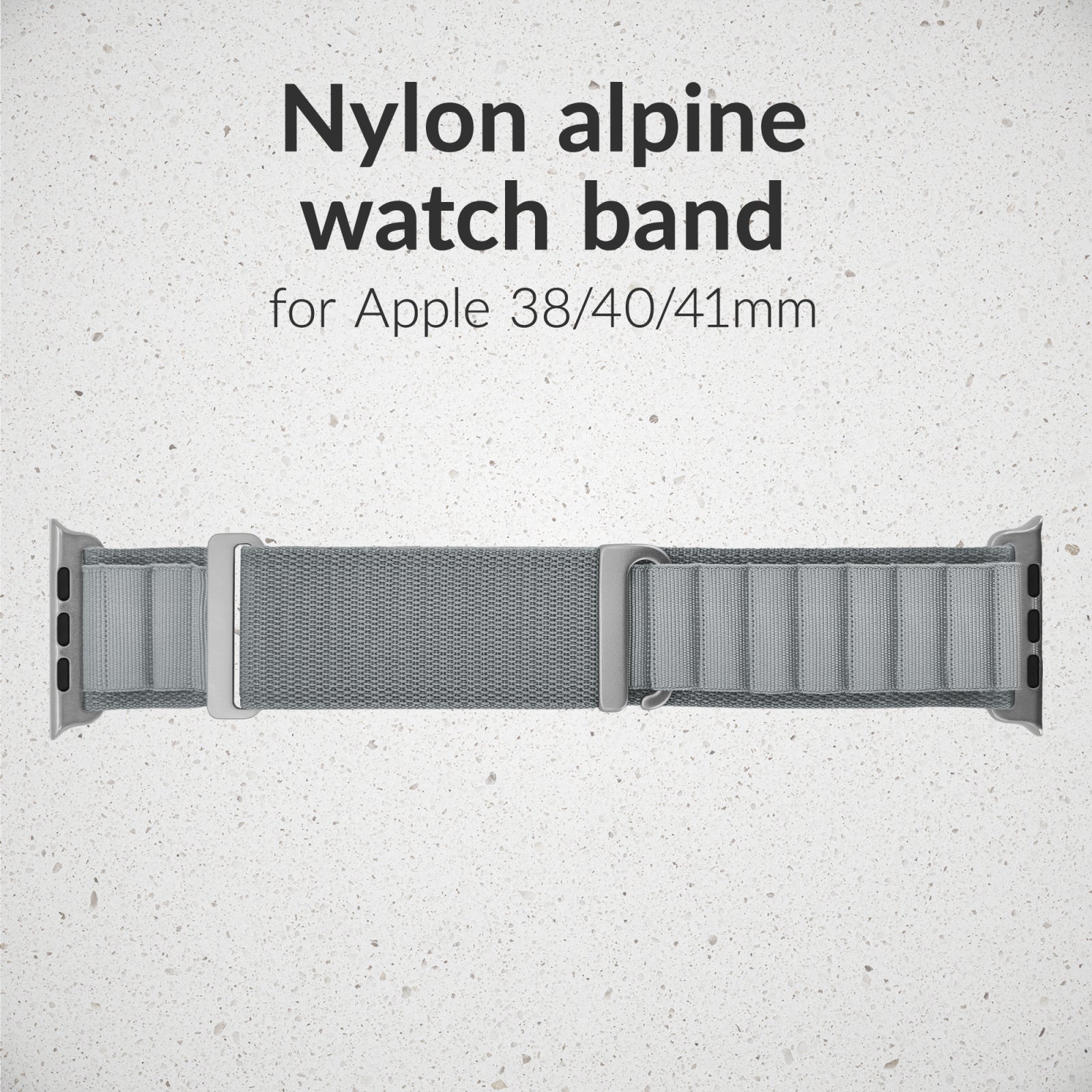 Mobilize Nylon Watch Band - Alpine - Titanium Connector - for Apple 38/40/41mm - Light Grey