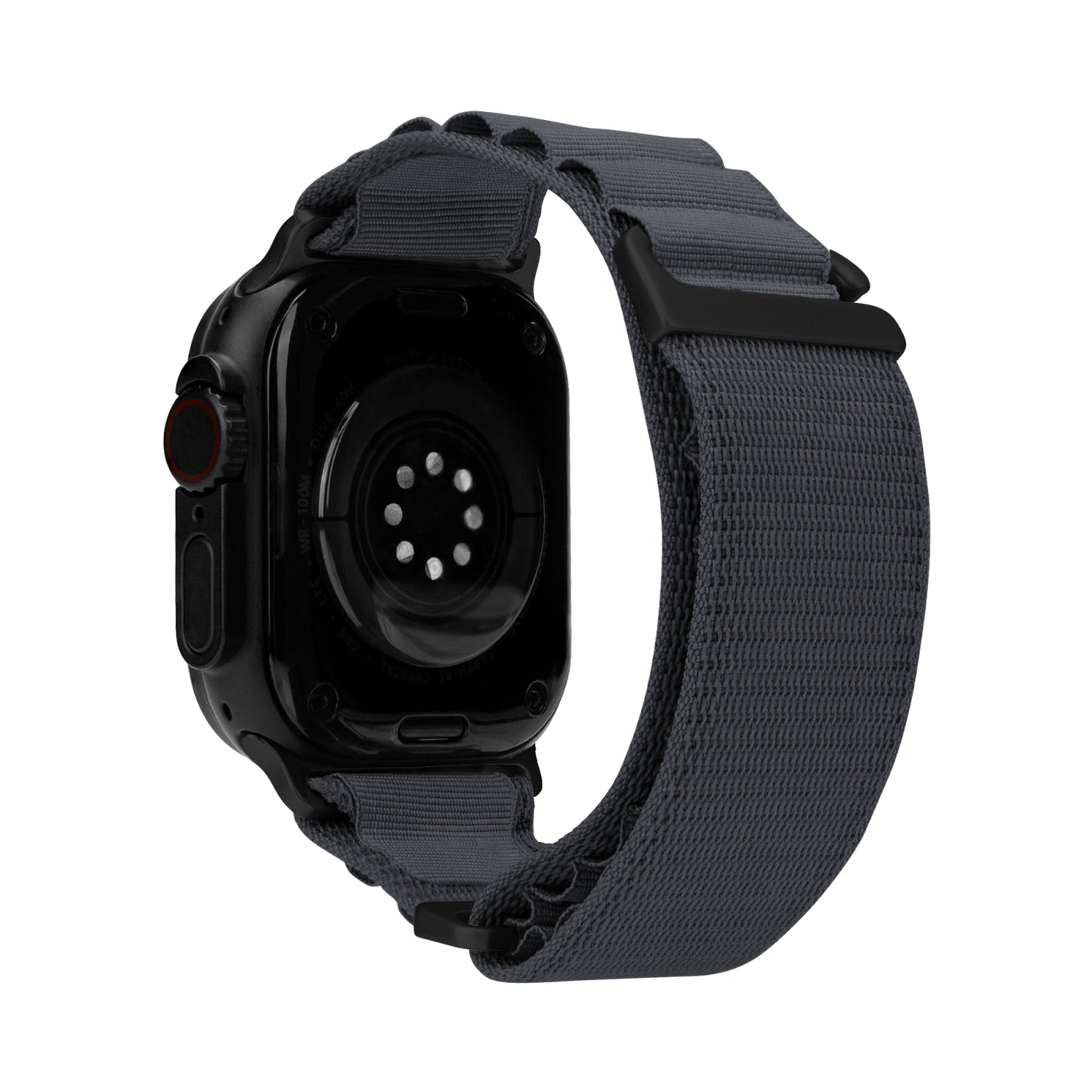 Mobilize Nylon Watch Band - Alpine - Black Connector - for Apple 42/44/45/49mm - Dark Grey