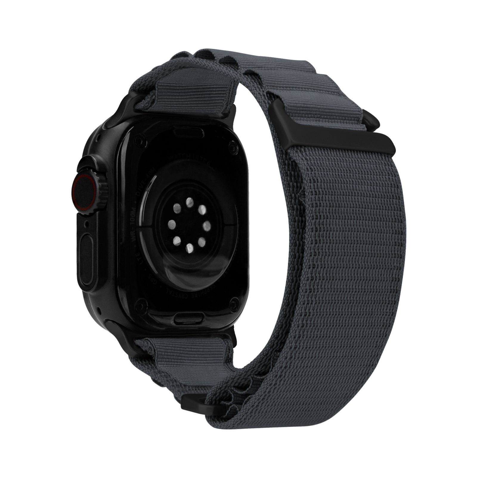 Mobilize Nylon Watch Band - Alpine - Black Connector - for Apple 42/44/45/49mm - Dark Grey