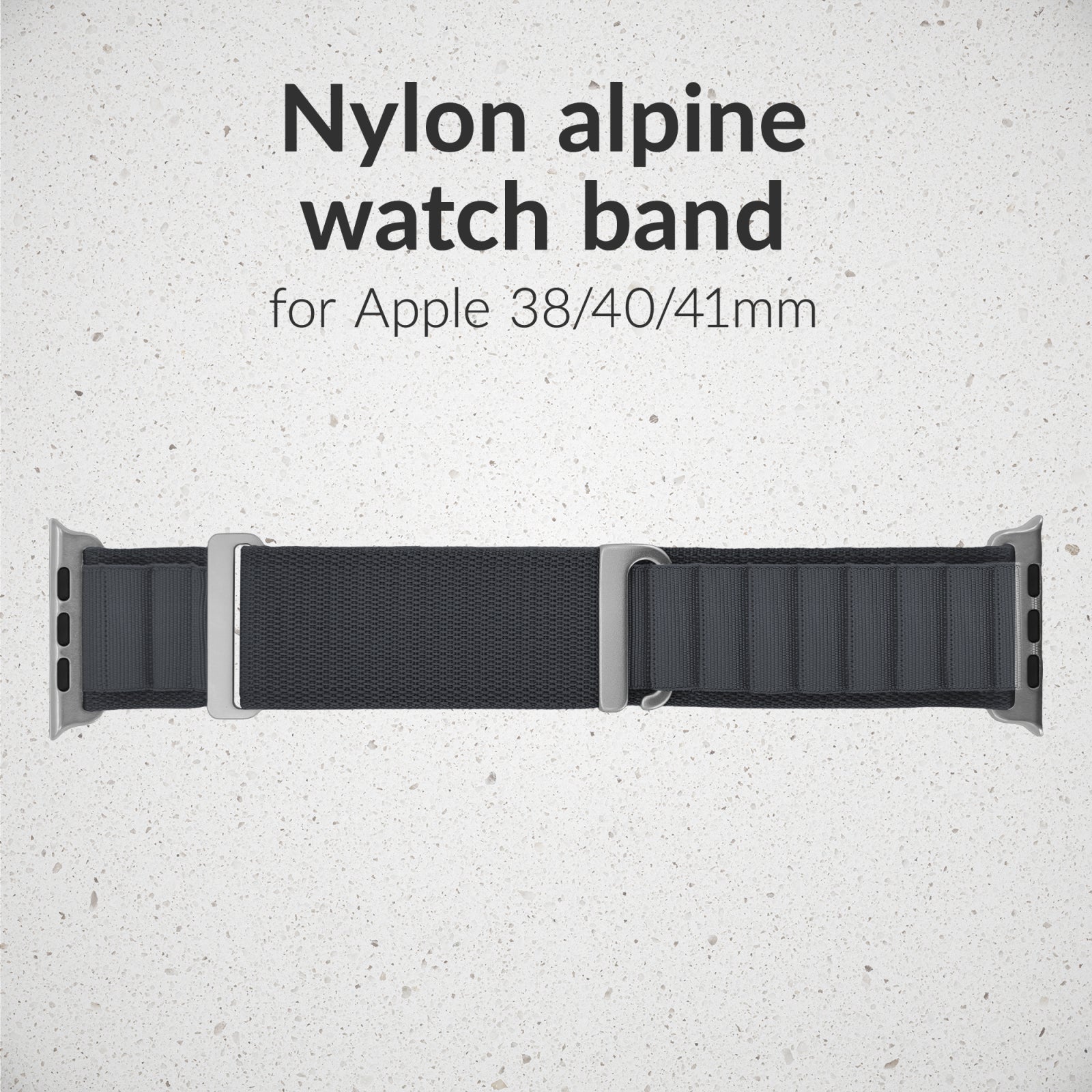 Mobilize Nylon Watch Band - Alpine - Titanium Connector - for Apple 38/40/41mm - Dark Grey
