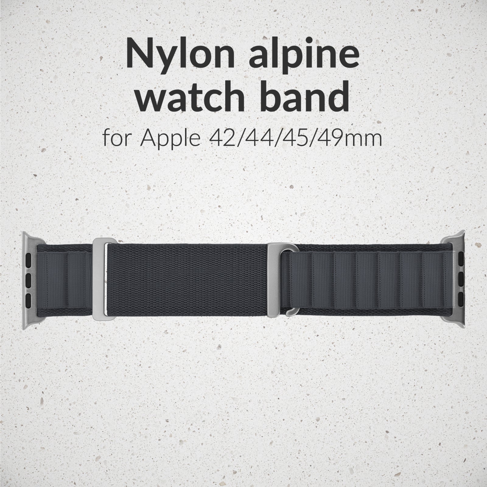 Mobilize Nylon Watch Band - Alpine - Titanium Connector - for Apple 42/44/45/49mm - Dark Grey