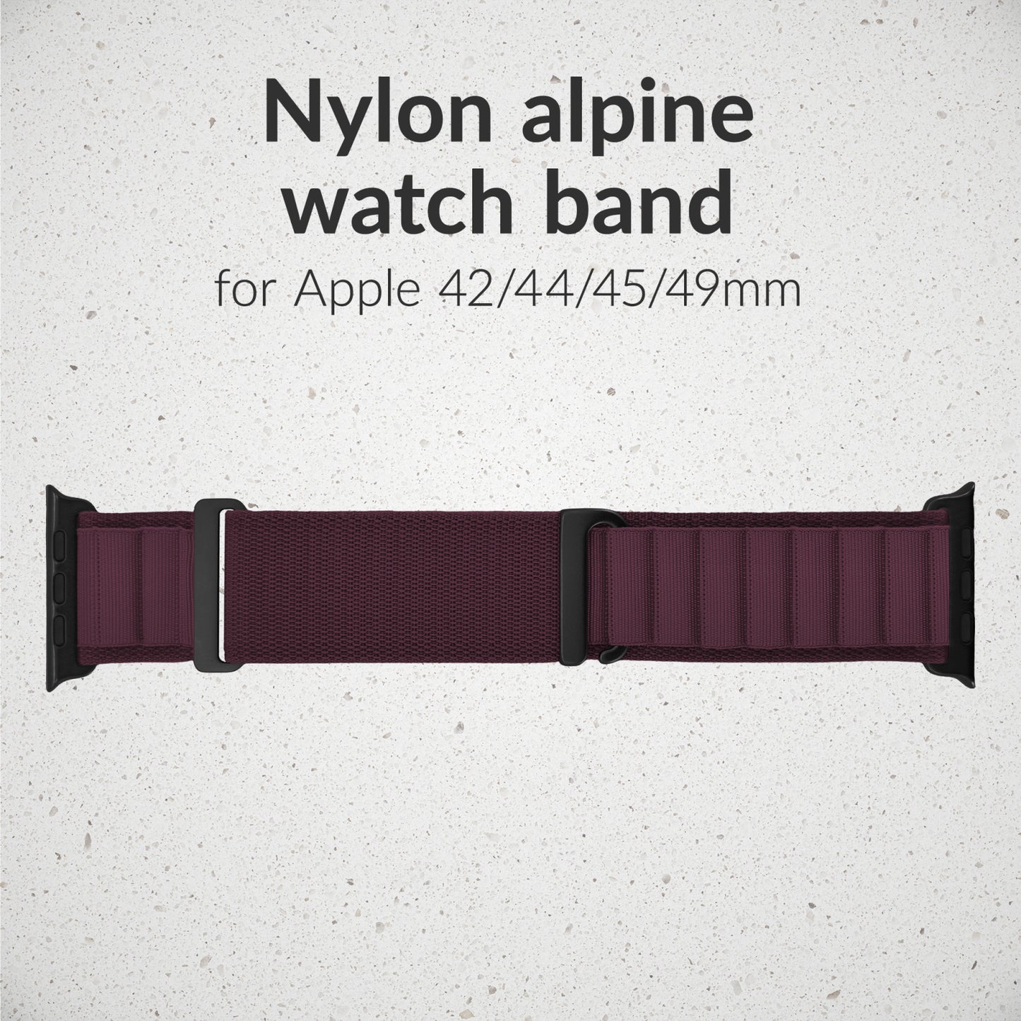 Mobilize Nylon Watch Band - Alpine - Black Connector - for Apple 42/44/45/49mm - Bordeaux