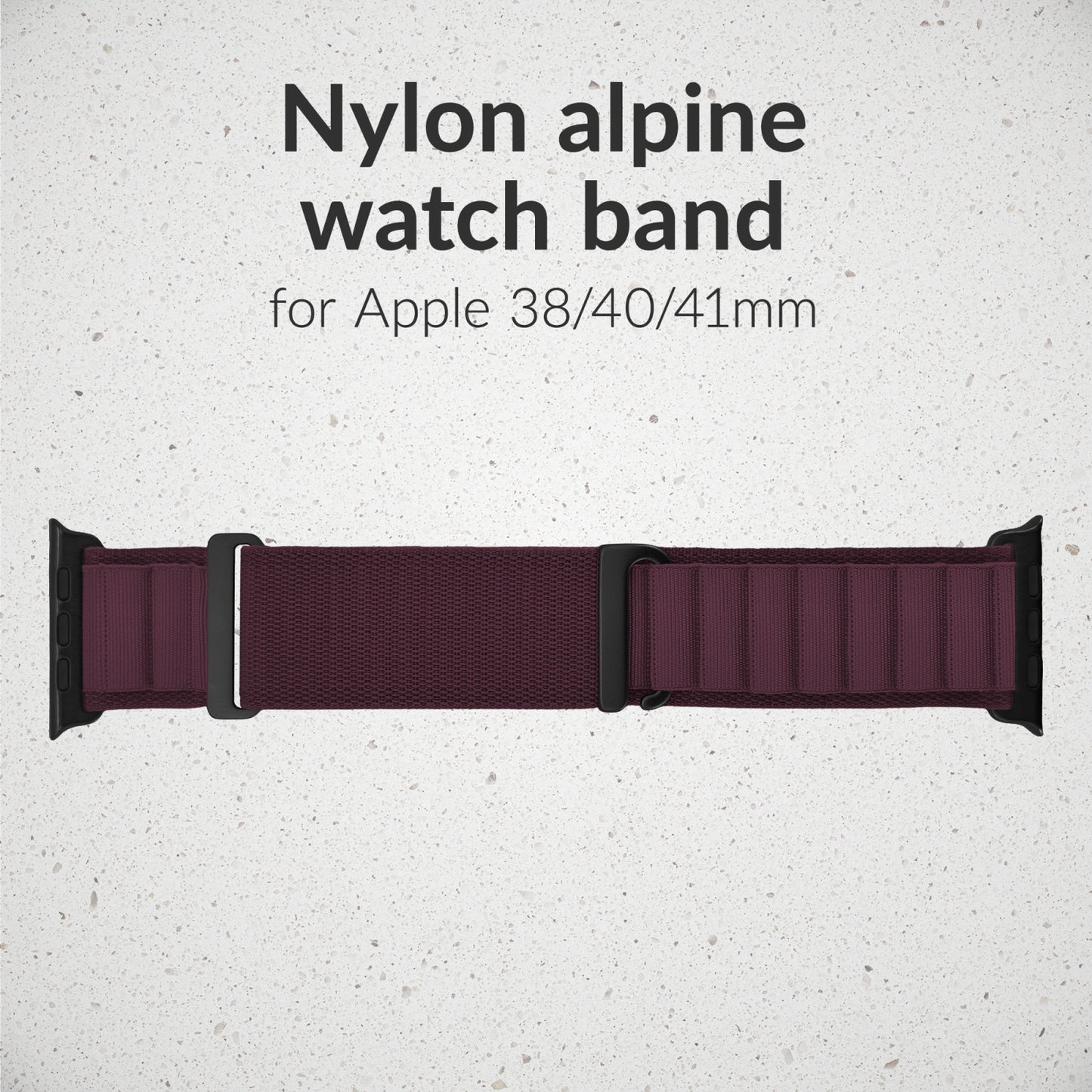 Mobilize Nylon Watch Band - Alpine - Black Connector - for Apple 38/40/41mm - Bordeaux