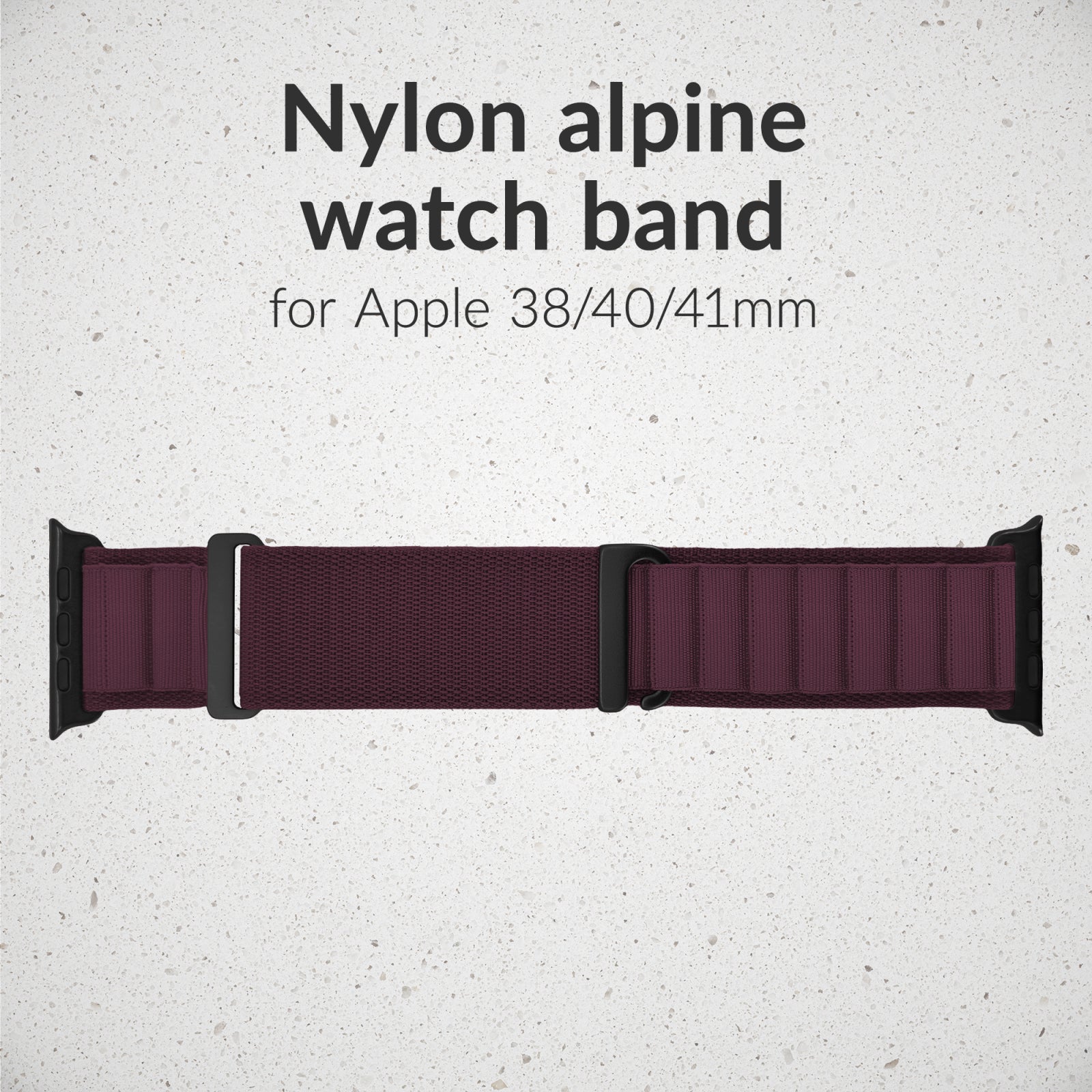 Mobilize Nylon Watch Band - Alpine - Black Connector - for Apple 38/40/41mm - Bordeaux