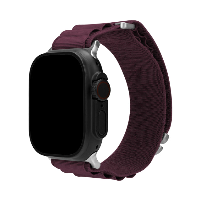 Mobilize Nylon-Armband - Alpine - Titanverbinder - für Apple 38/40/41 mm - Bordeaux